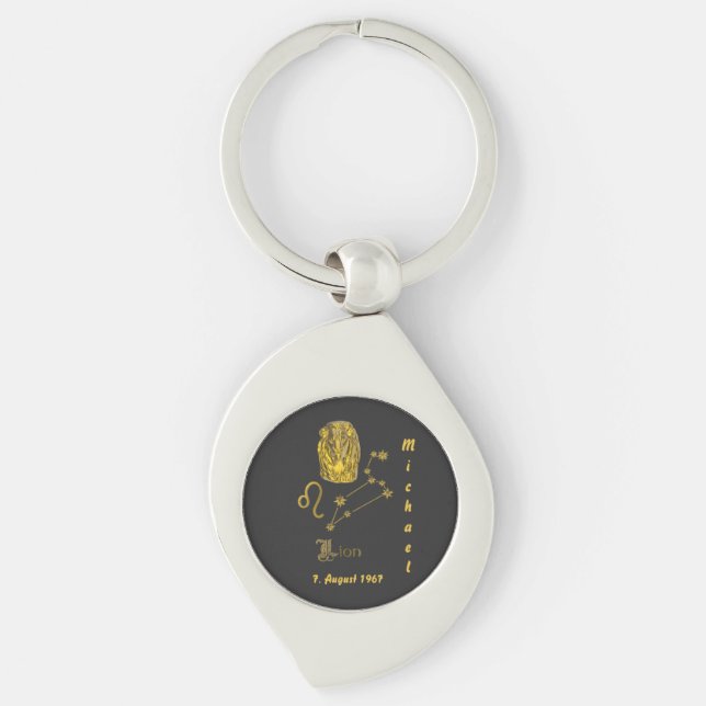Leo Zodiac Sign - Metal Keychain (Front)