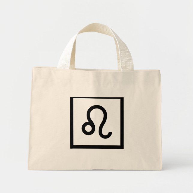 Leo Zodiac Sign Mini Tote Bag (Front)