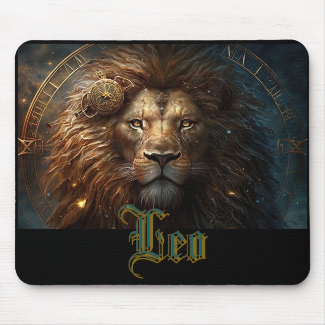 Leo Zodiac Sign Mouse Mat (Front)