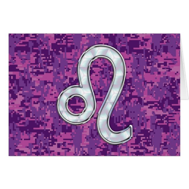 Leo Zodiac Sign on Fuchsia Digital Camouflage (Front Horizontal)