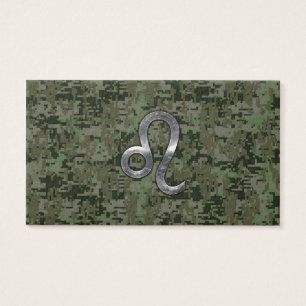 Leo Zodiac Sign on Green Digital Camouflage