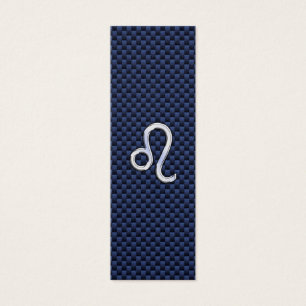 Leo Zodiac Sign on Navy Blue Carbon Fibre Print