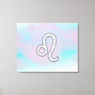 Leo Zodiac Sign on Pastels Nacre Style Print