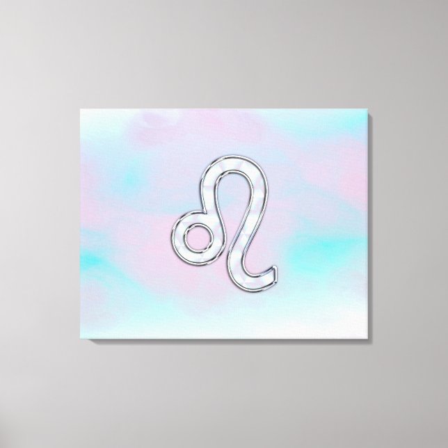 Leo Zodiac Sign on Pastels Nacre Style Print (Front)