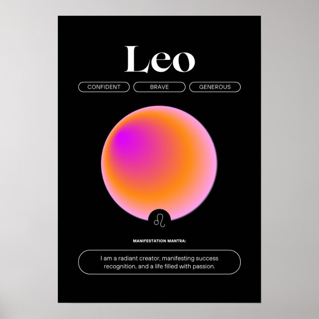 Leo Zodiac Sign Poster (Front)
