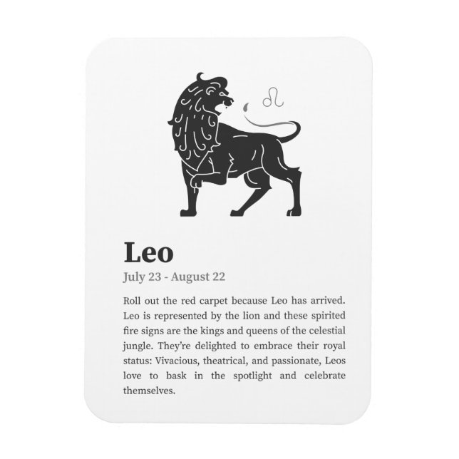 Leo Zodiac Sign poster Magnet (Vertical)