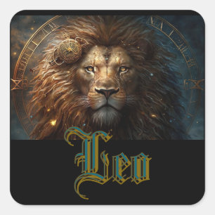 Leo Zodiac Sign Square Sticker
