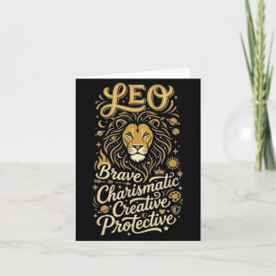 Leo Zodiac Sign Star Signs Birthday Horoscope Card