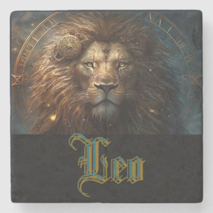 Leo Zodiac Sign Stone Coaster