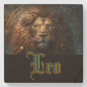 Leo Zodiac Sign Stone Coaster