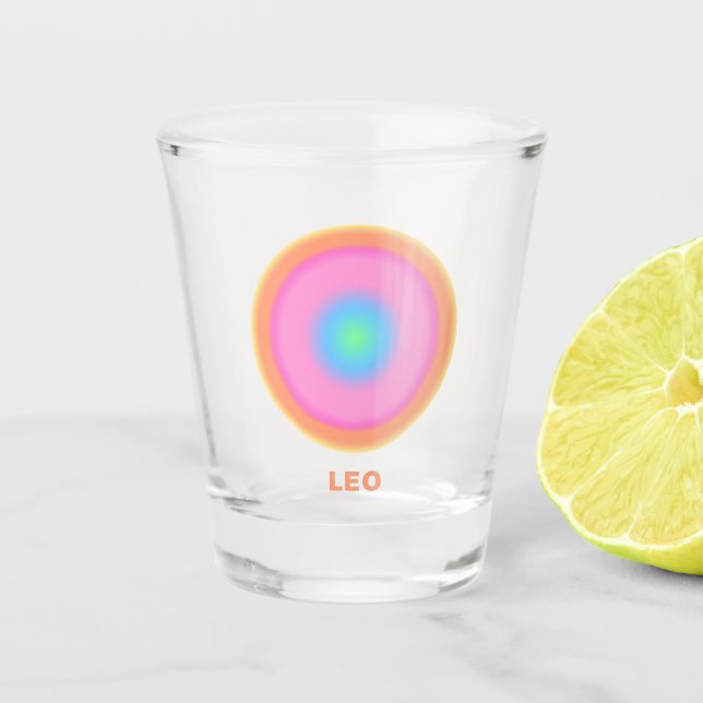 Leo Zodiac Sign Stylish Gradient Shot Glass (Front)