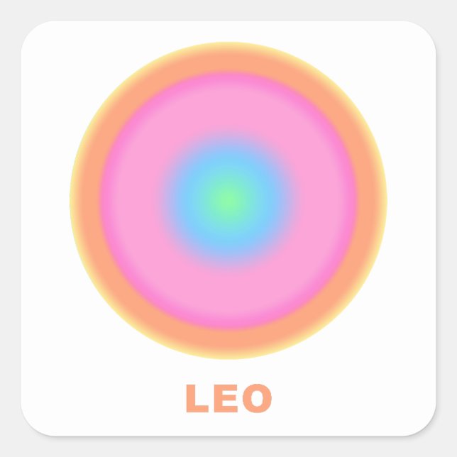 Leo Zodiac Sign Stylish Gradient Square Sticker (Front)
