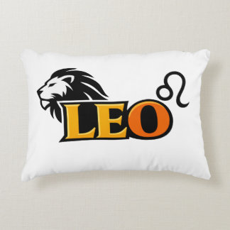 Leo Zodiac Sign Varsity Gold Aesthetic Decorative Cushion