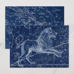 Leo Zodiac Sign Vintage Illustration Invitation