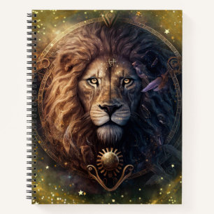 Leo Zodiac Sign Watercolor Design Notebook