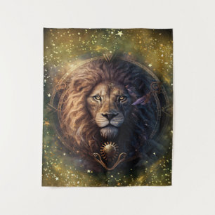Leo Zodiac Sign Watercolor Design Tapestry