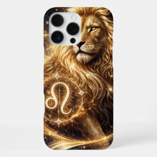 Leo Zodiac sign with golden majesty iPhone 16 Pro Max Case