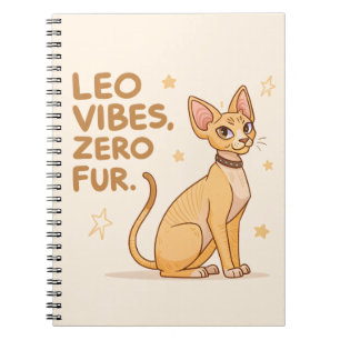 Leo Zodiac Sphynx Cat Cute Illustration Art Notebook