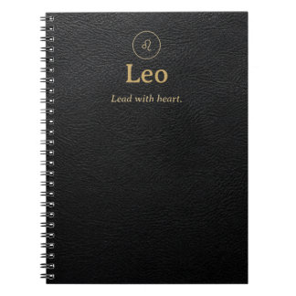 Leo Zodiac Spiral Notebook - Faux Leather Look