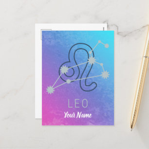 Leo Zodiac Star Sign Horoscope Constellation Holiday Postcard