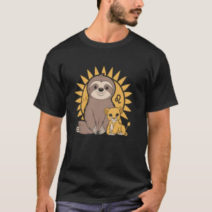 Leo Zodiac Star Sign Sloth Sun Adorable Cub T-Shirt