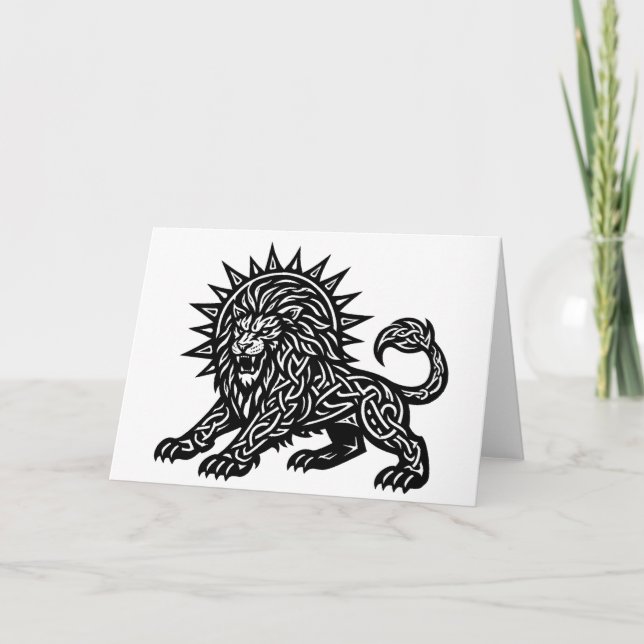 Leo Zodiac Sun‑Mane Lion | BurnsInHell Card (Front)