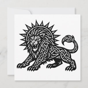 Leo Zodiac Sun‑Mane Lion   BurnsInHell Invitation