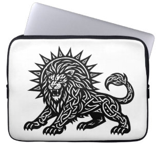 Leo Zodiac Sun‑Mane Lion   BurnsInHell Laptop Sleeve