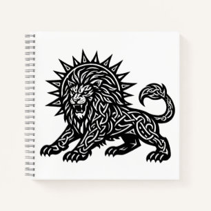 Leo Zodiac Sun‑Mane Lion BurnsInHell Notebook