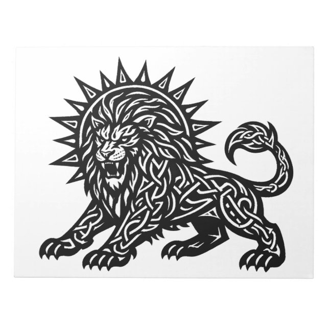 Leo Zodiac Sun‑Mane Lion | BurnsInHell Notepad (Front)