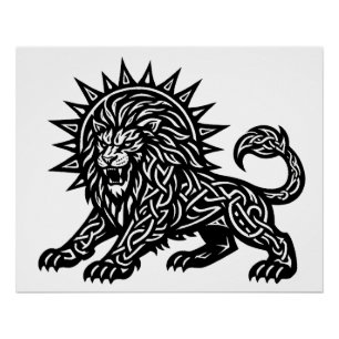 Leo Zodiac Sun‑Mane Lion BurnsInHell Poster