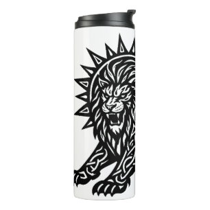 Leo Zodiac Sun‑Mane Lion BurnsInHell Thermal Tumbler