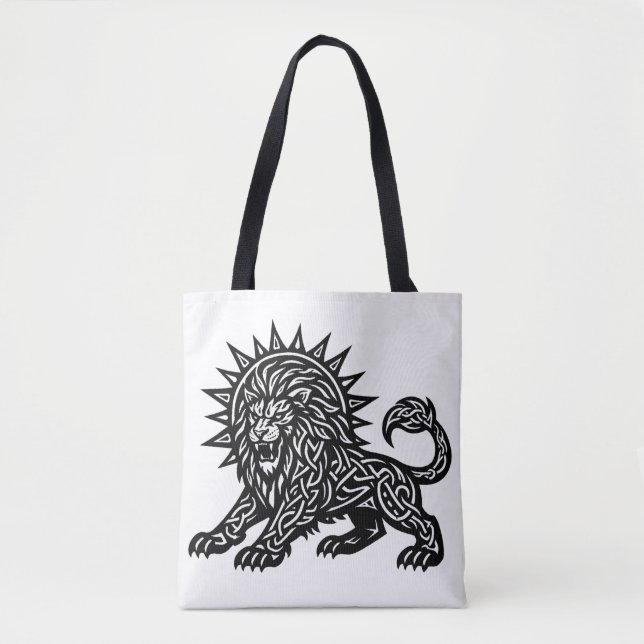 Leo Zodiac Sun‑Mane Lion | BurnsInHell Tote Bag (Front)