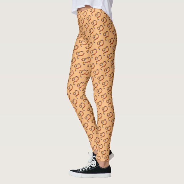 Leo Zodiac Symbol Element by Kenneth Yoncich Leggings (Left)