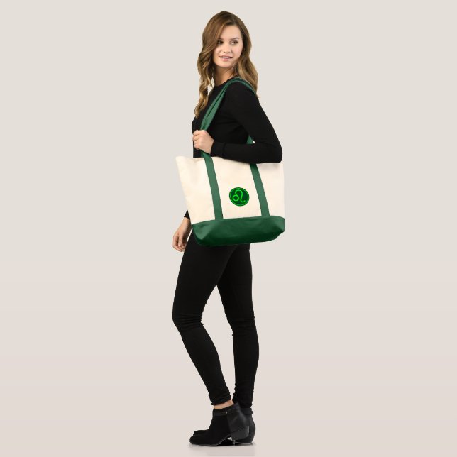 Leo Zodiac Symbol Green Mix Tote Bag (Front (Model))