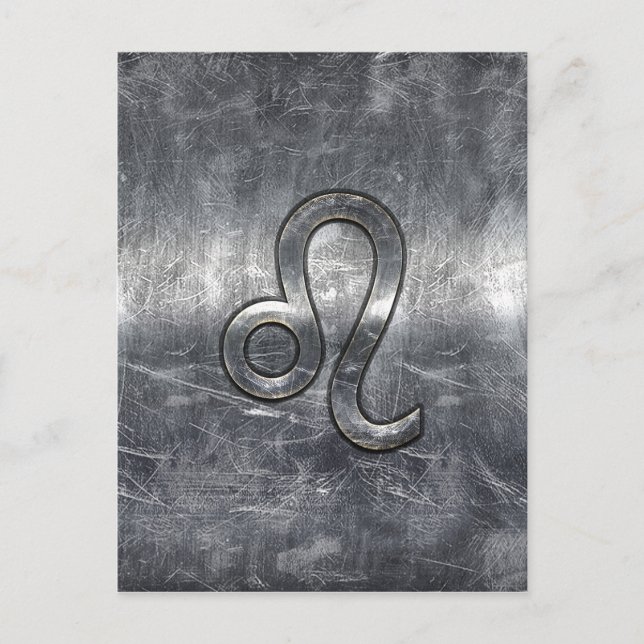 Leo Zodiac Symbol in Grunge Distressed Style Postcard (Front)