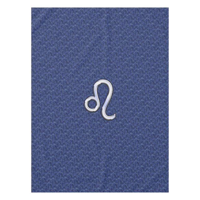 Leo Zodiac Symbol on Navy Blue Digital Camouflage Tablecloth (Front)