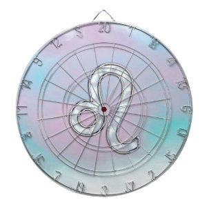 Leo Zodiac Symbol on Pastels Nacre Style Print Dartboard