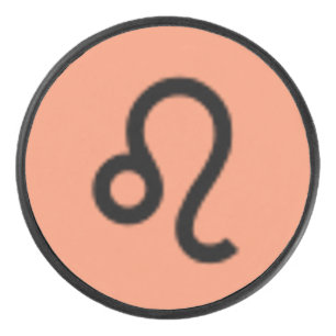 Leo Zodiac Symbol Standard by Kenneth Yoncich Hockey Puck