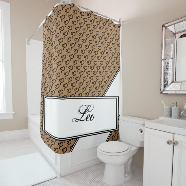 Leo Zodiac Symbol Standard by Kenneth Yoncich Shower Curtain (In Situ)