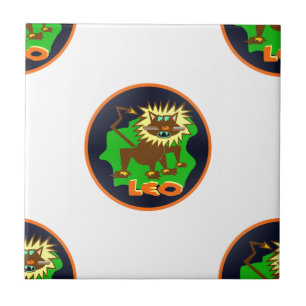 leo zodiac tile