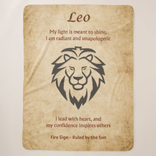 Leo Zodiac with Bold Self-Love Affirmations Sherpa Blanket