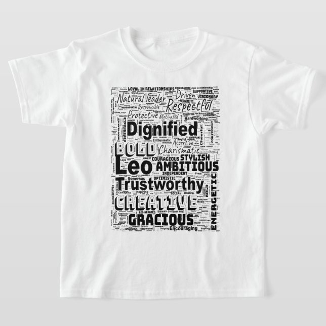  Leo Zodiac Word Cloud Inspiration Latte Mug T-Shirt (Laydown)