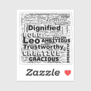 Leo Zodiac Word Cloud Inspiration Vinyl 