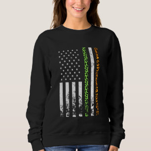 Leoaprd Irish American Flag Ireland Flag St Patric Sweatshirt