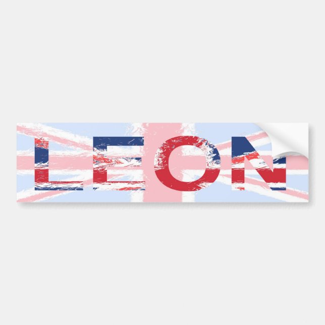 Leon and British flag Bumper Sticker (Front)