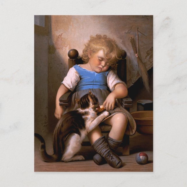 Léon Bazille Perrault - Unconscious Sleeper Postcard (Front)