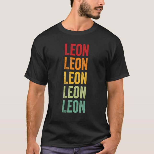 Leon County Florida Rainbow Text Design T-Shirt (Front)