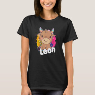 LEON Cute Boy Name with adorable Cow T-Shirt