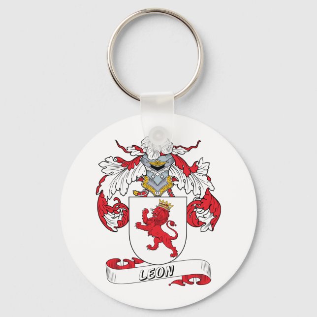 Leon Family Crest Key Ring (Front)